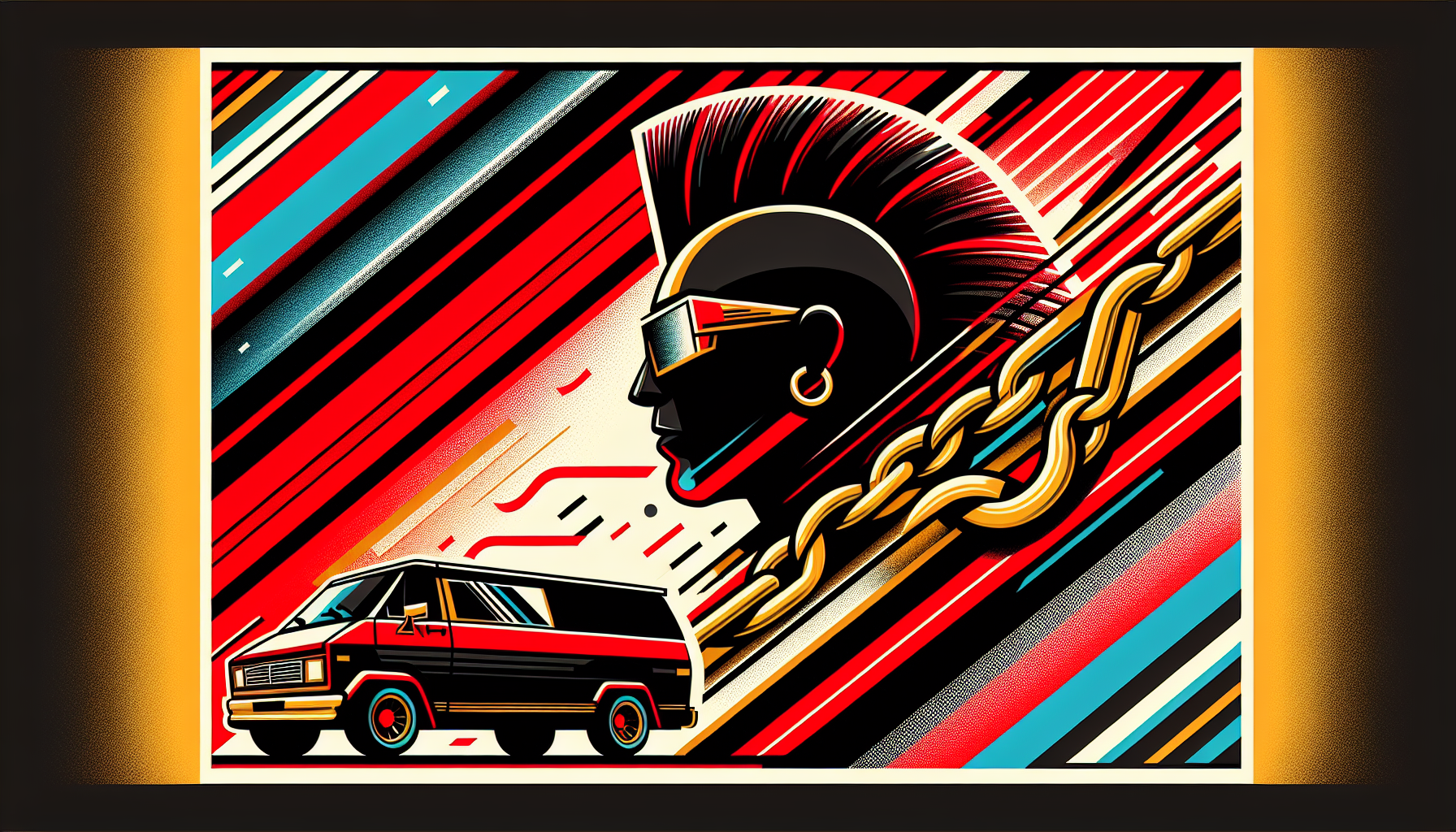 Bold pop-art Mr T banner.
