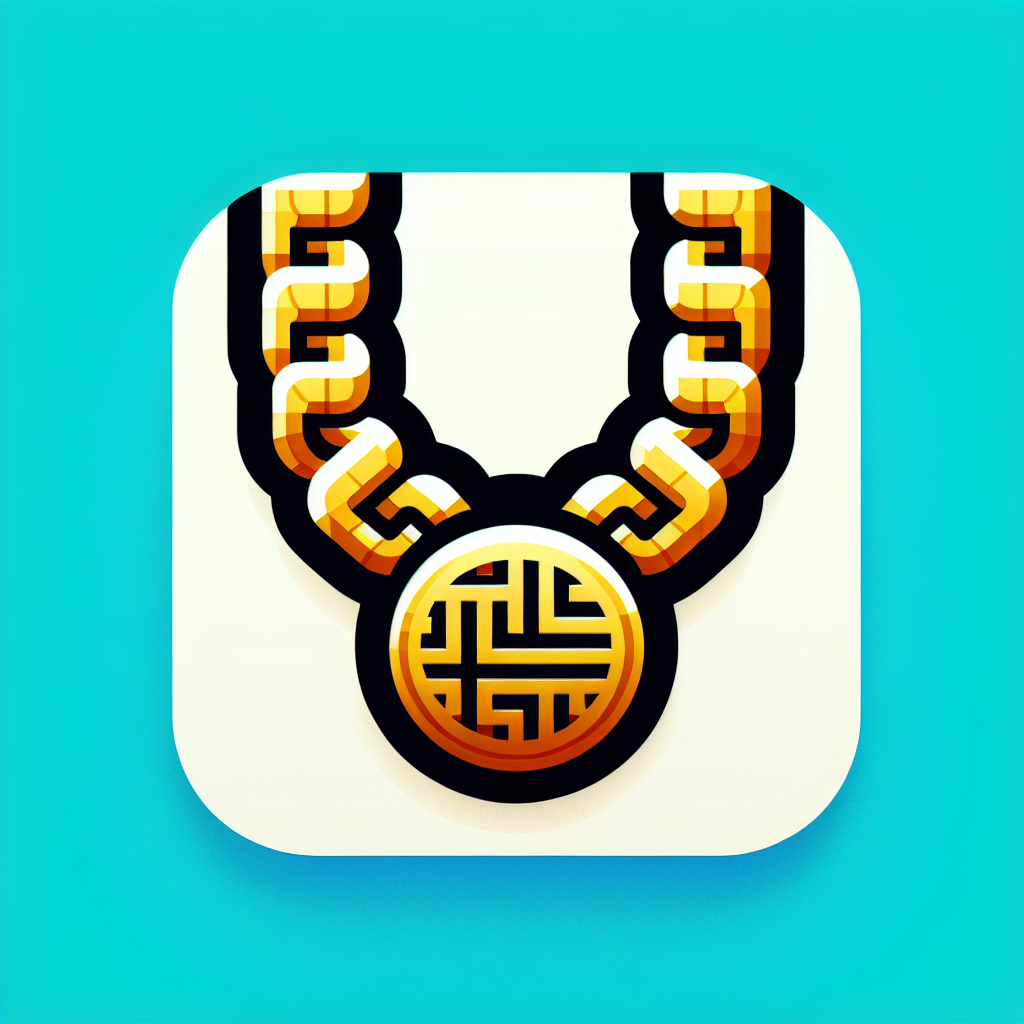 Gold chain icon illustration.